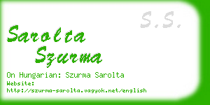 sarolta szurma business card